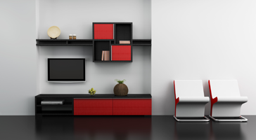 Hängeschrank im Wohnzimmer